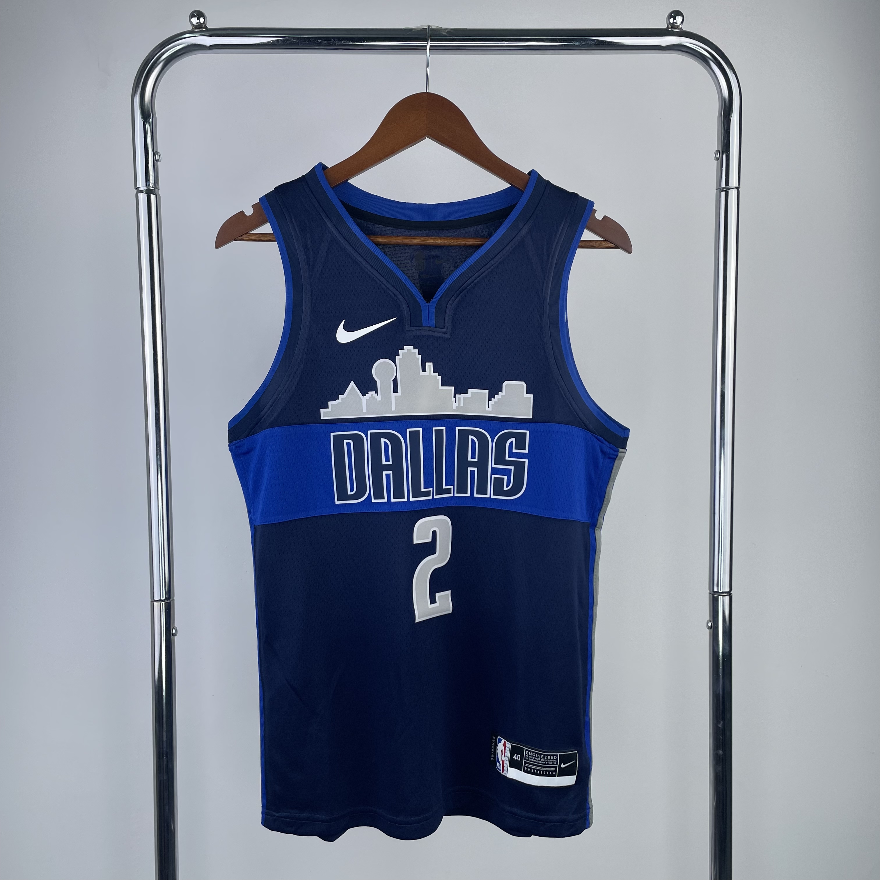 Men Dallas Mavericks #2 Irving Blue Season Nike 2023 NBA Jersey style 1